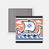 Viking Longboat Magnet (Vorderseite/Rückseite)
