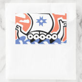 Viking Longboat Rechteckiger Aufkleber (Tasche)