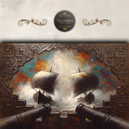 Viking Longship Battle Decoupage Seidenpapier