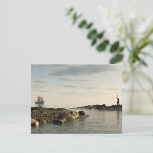 Viking Longship Homecoming Postkarte (Stehend Vorderseite)