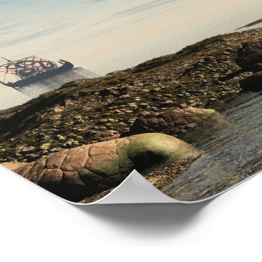 Viking Longship Homeward Bound Poster (Ecke)