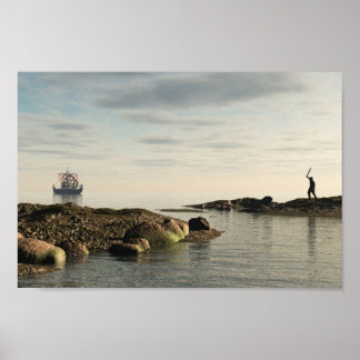 Viking Longship Homeward Bound Poster