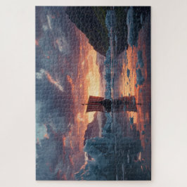 Viking Longship Icy Fjord Jigsaw Puzzle