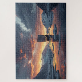 Viking Longship Icy Fjord Jigsaw Puzzle