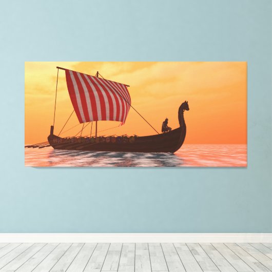 Viking Longship Ventures Leinwanddruck (Insitu (Holzboden))