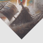 Viking Longships Duel Decoupage Seidenpapier (Ausschnitt)