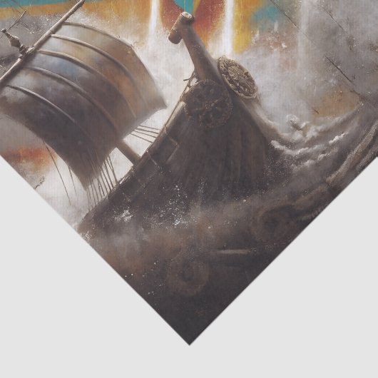 Viking Longships Duel Decoupage Seidenpapier (Ausschnitt)