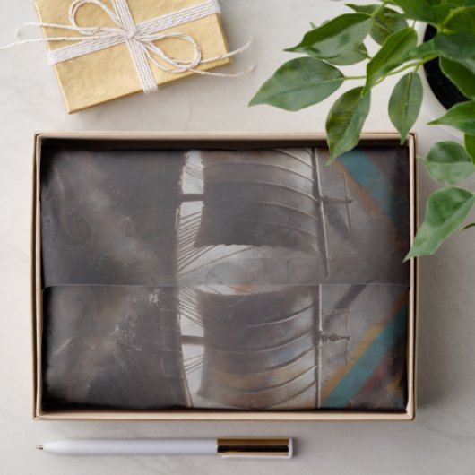 Viking Longships Duel Decoupage Seidenpapier (Geschenk)