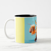 Viking Man Driving Beer Zweifarbige Tasse (Links)