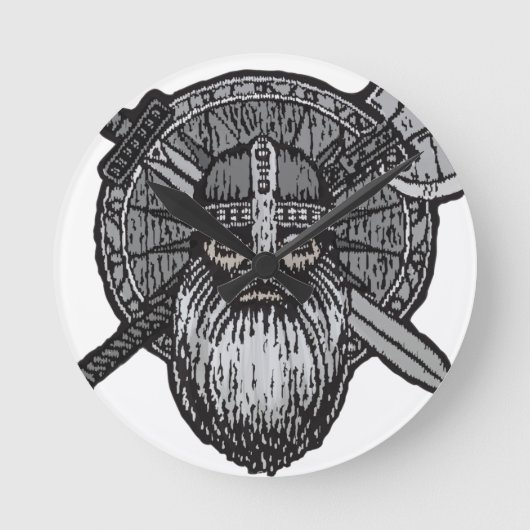 viking man germanic nordic nordic nordic nordic runde wanduhr (Vorderseite)