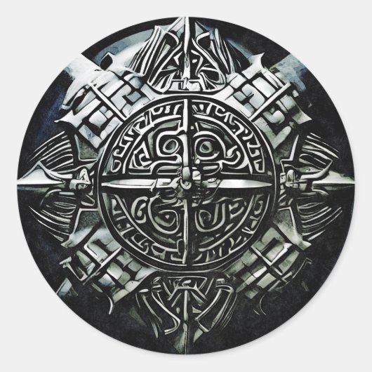 Viking markiert die erste Verteidigungslinie Runder Aufkleber (Vorderseite)