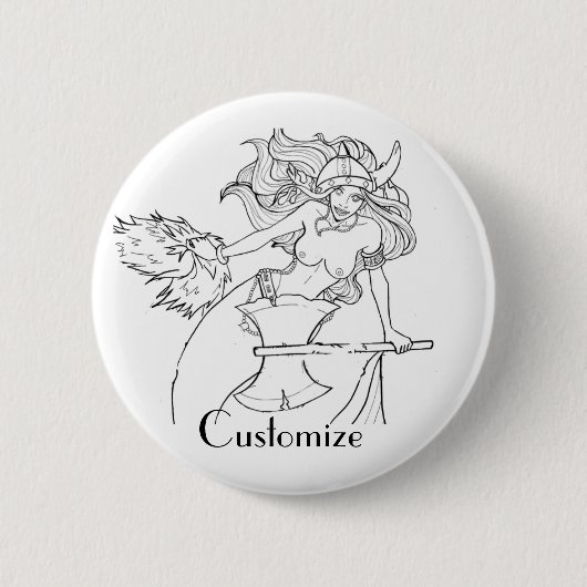 Viking Mermaid Warrior Thunder_Cove Button (Vorderseite)