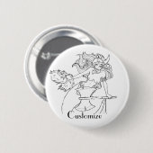 Viking Mermaid Warrior Thunder_Cove Button (Vorne & Hinten)