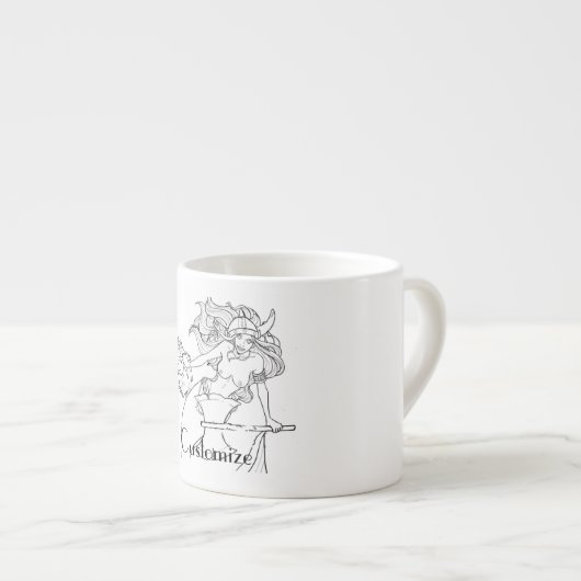 Viking Mermaid Warrior Thunder_Cove Espressotasse (Vorderseite Rechts)
