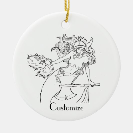 Viking Mermaid Warrior Thunder_Cove Keramik Ornament (Vorne)