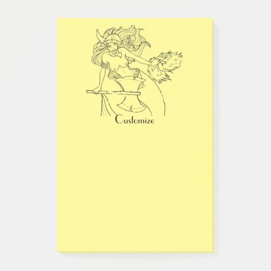 Viking Mermaid Warrior Thunder_Cove Post-it Klebezettel (Vorderseite)