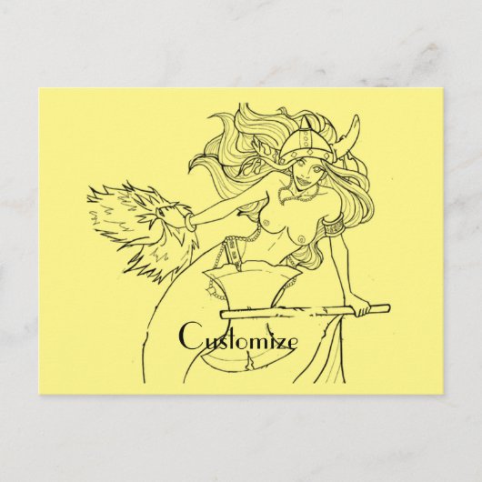 Viking Mermaid Warrior Thunder_Cove Postkarte (Vorderseite)