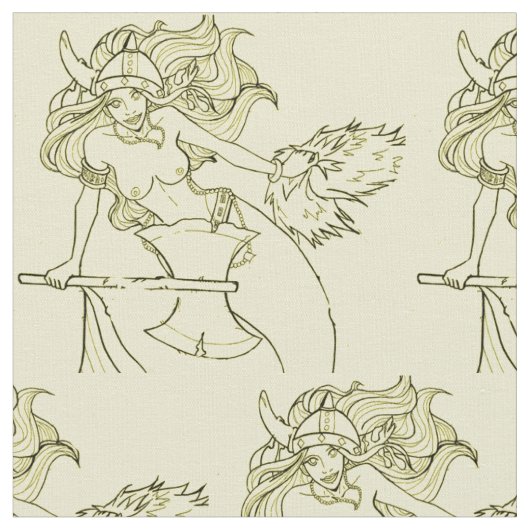 Viking Mermaid Warrior Thunder_Cove  Stoff (Nahaufnahme)