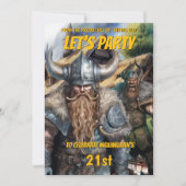 Viking mittelalterliche Nordkrieger Fantasie Gebur Einladung (Vorderseite)