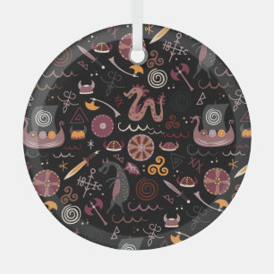 Viking: Nahtlos, grafisches Design. Ornament Aus Glas