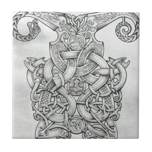 VIKING & OSEBERG-KNOTWORK-DESIGN FLIESE (Vorderseite)
