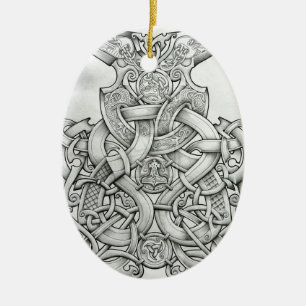 VIKING & OSEBERG-KNOTWORK-DESIGN KERAMIKORNAMENT