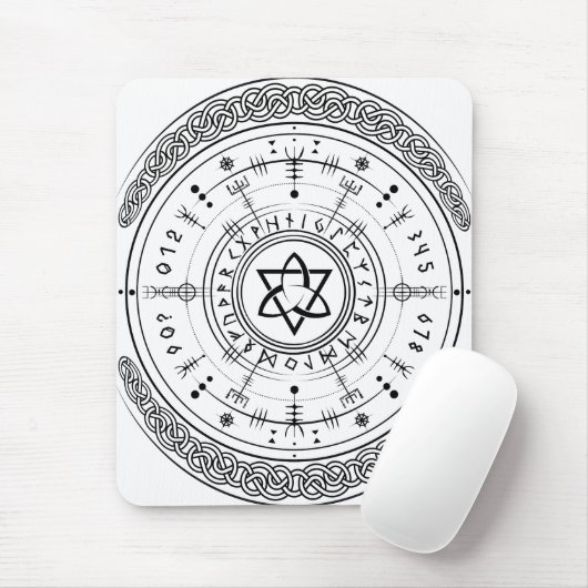 Viking Pagan Asatru Runenkompass, Vegvisir Runes Mousepad (Mit Mouse)