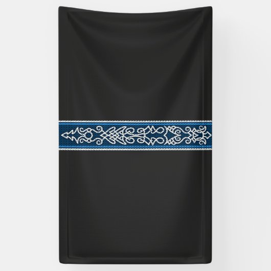 Viking Pattern Blau Banner (Vertikal)