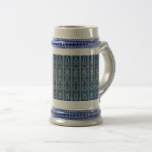 Viking Pattern Blau Bierglas (VorderseiteRechts)
