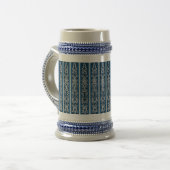 Viking Pattern Blau Bierglas (Vorderseite Links)