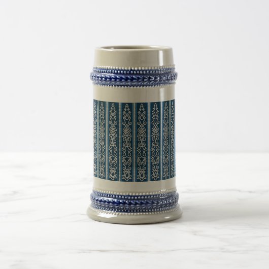Viking Pattern Blau Bierglas (Mittel)
