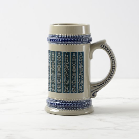 Viking Pattern Blau Bierglas (Rechts)