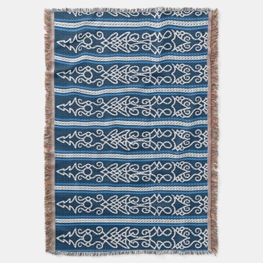 Viking Pattern Blau Decke (Vorderseite Vertikal)
