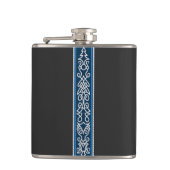 Viking Pattern Blau Flachmann (Vorderseite)