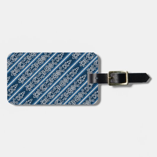 Viking Pattern Blau Gepäckanhänger (Vorderseite horizontal)