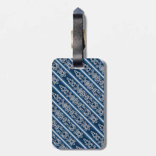 Viking Pattern Blau Gepäckanhänger (Rückseite vertikal)