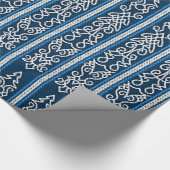 Viking Pattern Blau Geschenkpapier (Ecke)