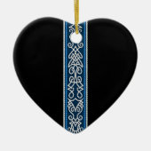 Viking Pattern Blau Keramik Ornament (Vorne)