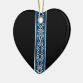 Viking Pattern Blau Keramik Ornament (Links)