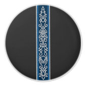 Viking Pattern Blau Keramikknauf (Vorderseite)