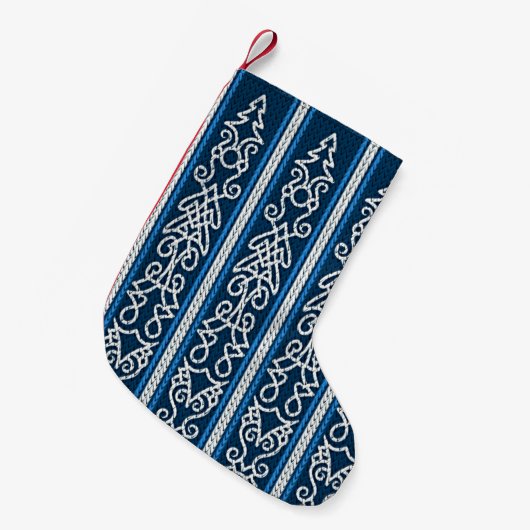 Viking Pattern Blau Kleiner Weihnachtsstrumpf (Vorderansicht (hängend))