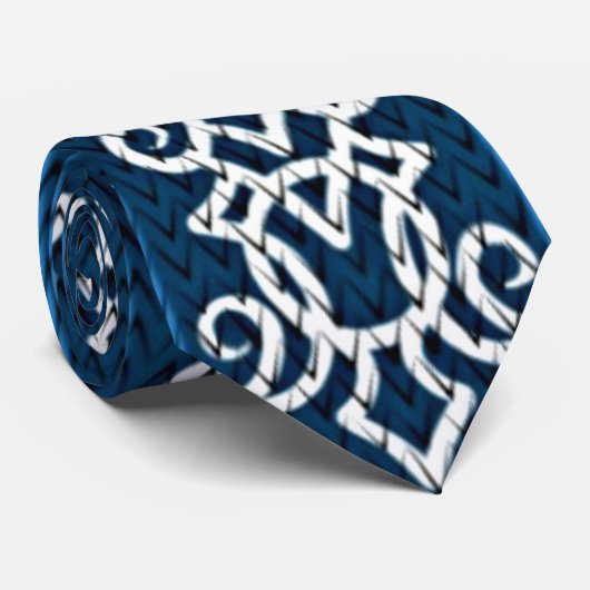 Viking Pattern Blau Krawatte (Gerollt)