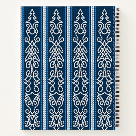 Viking Pattern Blau Notizblock (Rückseite)
