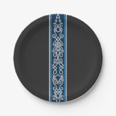 Viking Pattern Blau Pappteller (Vorderseite)