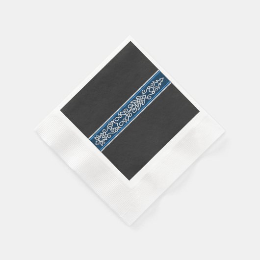 Viking Pattern Blau Serviette (Ecke)
