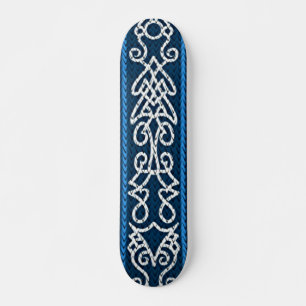 Viking Pattern Blau Skateboard