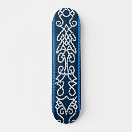 Viking Pattern Blau Skateboard (Vorne)
