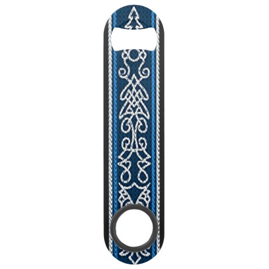 Viking Pattern Blau Speed Flaschenöffner (Rückseite)