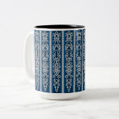 Viking Pattern Blau Zweifarbige Tasse (Vorderseite Links)