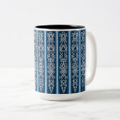Viking Pattern Blau Zweifarbige Tasse (VorderseiteRechts)